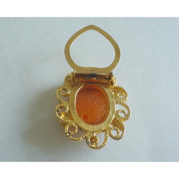 Vintage Brooch Perfume Holder & Cameo Scarf Clip - Picture 6 of 7
